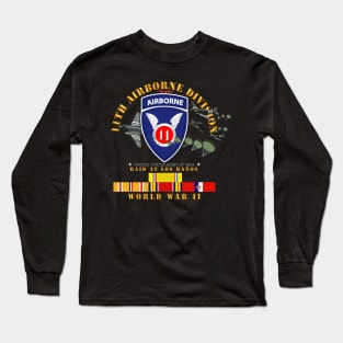 Army - 11th Airborne Division - Raid at Los Baños W Jumpers - WWII w PAC SVC Long Sleeve T-Shirt